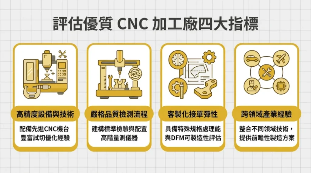 評估優質 CNC 車床加工廠的四大關鍵指標